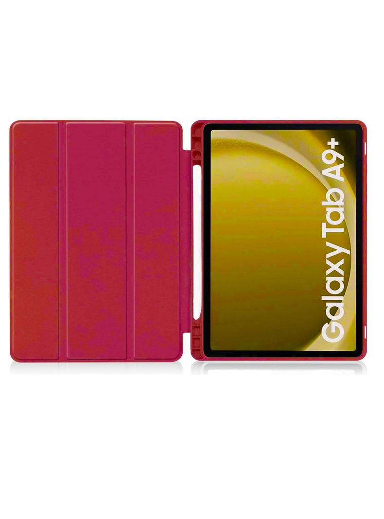 Funda Smart Cover Para Tablet Samsung A9+ Plus Rojo-1
