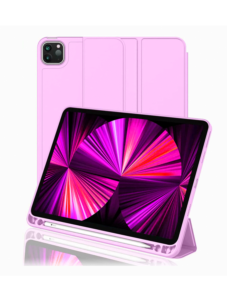 Funda Smart Cover Para iPad Pro 11 M4 2024 Con Ranura Rosado-0