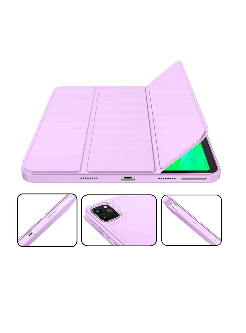 Funda Smart Cover Para iPad Pro 11 M4 2024 Con Ranura Rosado-1