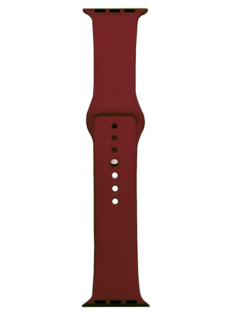 Correa Compatible Con Apple Watch 42mm 44mm 45mm Goma Burdeo-0