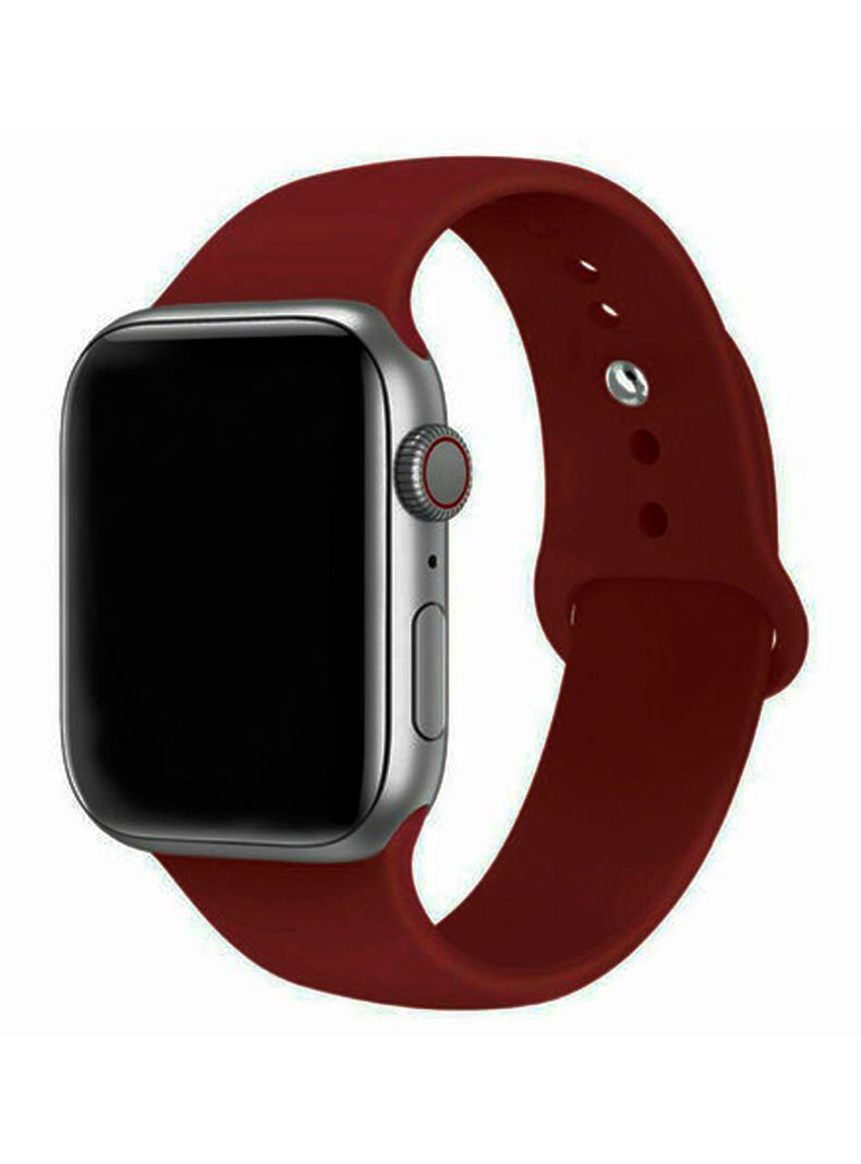 Correa Compatible Con Apple Watch 42mm 44mm 45mm Goma Burdeo-1