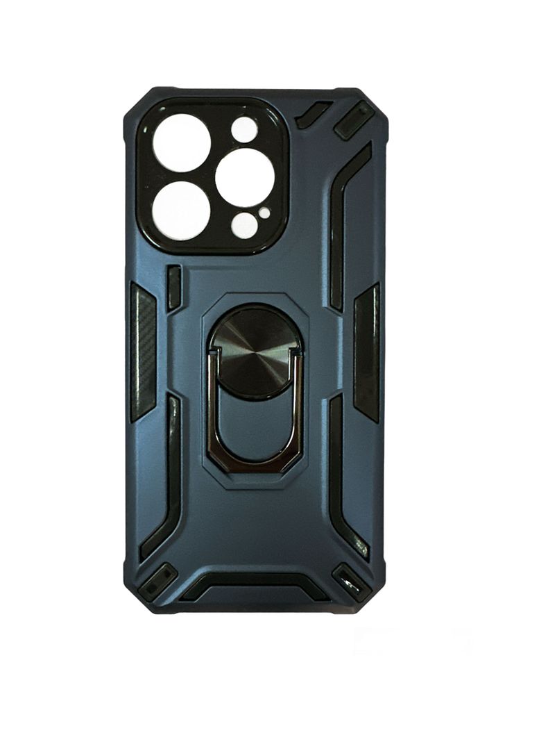 Carcasa Para iPhone 15 Pro Max Con Anillo Soporte Azul-0