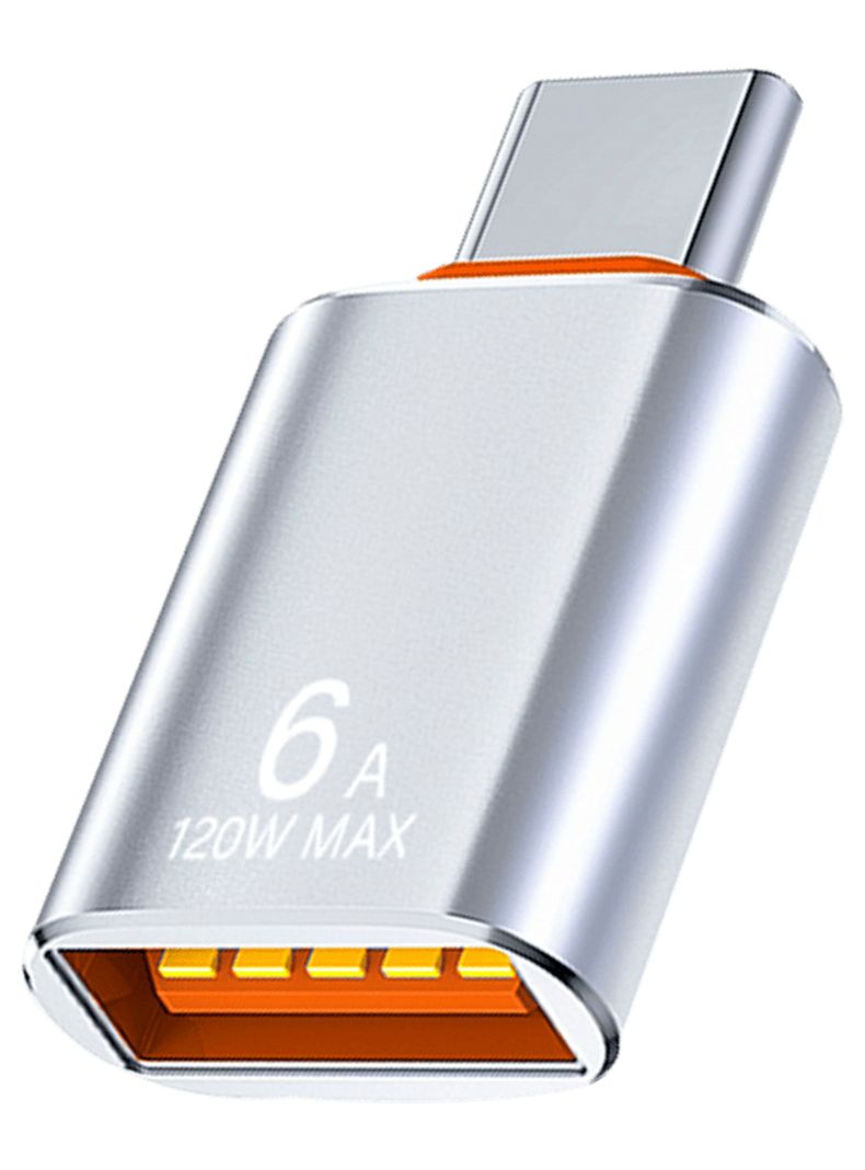 Adaptador OTG Para Carga Transferencia USB Salida USB-C Gris