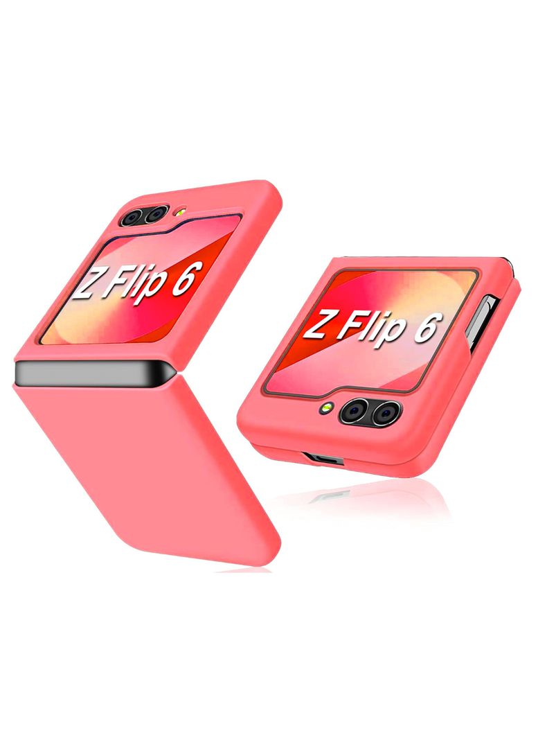 Carcasa Para Samsung Z Flip  6 Goma Coral-1