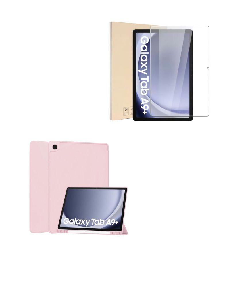 Funda Lamina Vidrio Para Tablet Samsung A9+ Plus Rosado-0