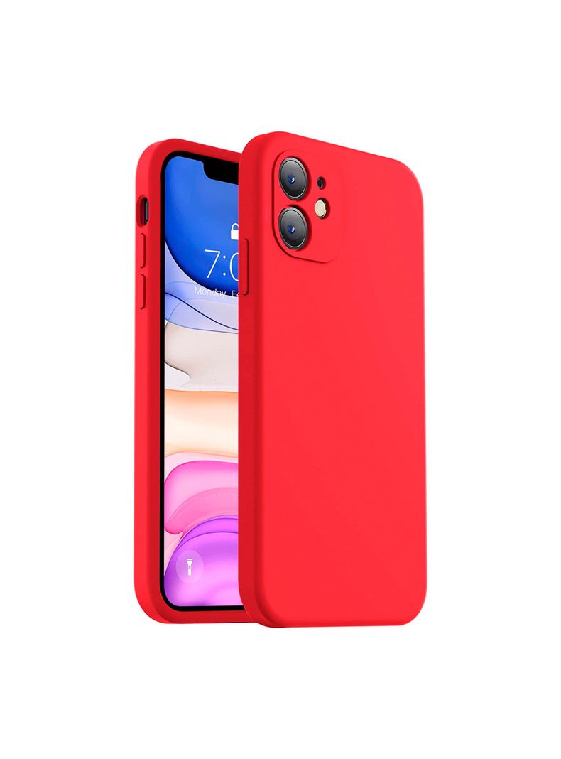 Carcasa Compatible Con iPhone 11 Goma Color Rojo