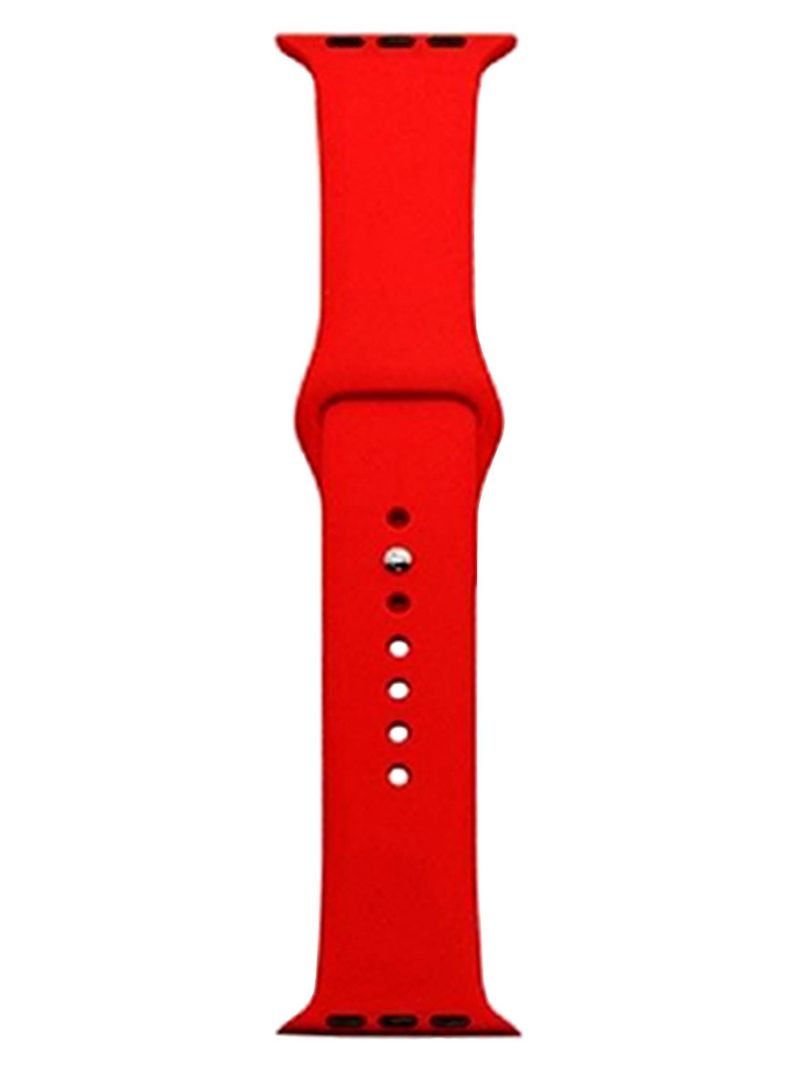 Correa Compatible Con Apple Watch 38mm 40mm 41mm Goma Rojo-0