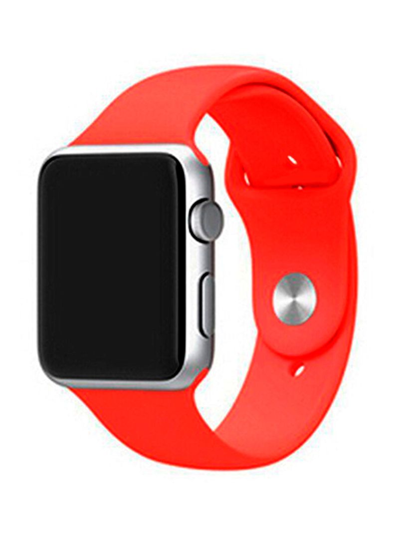 Correa Compatible Con Apple Watch 38mm 40mm 41mm Goma Rojo-1
