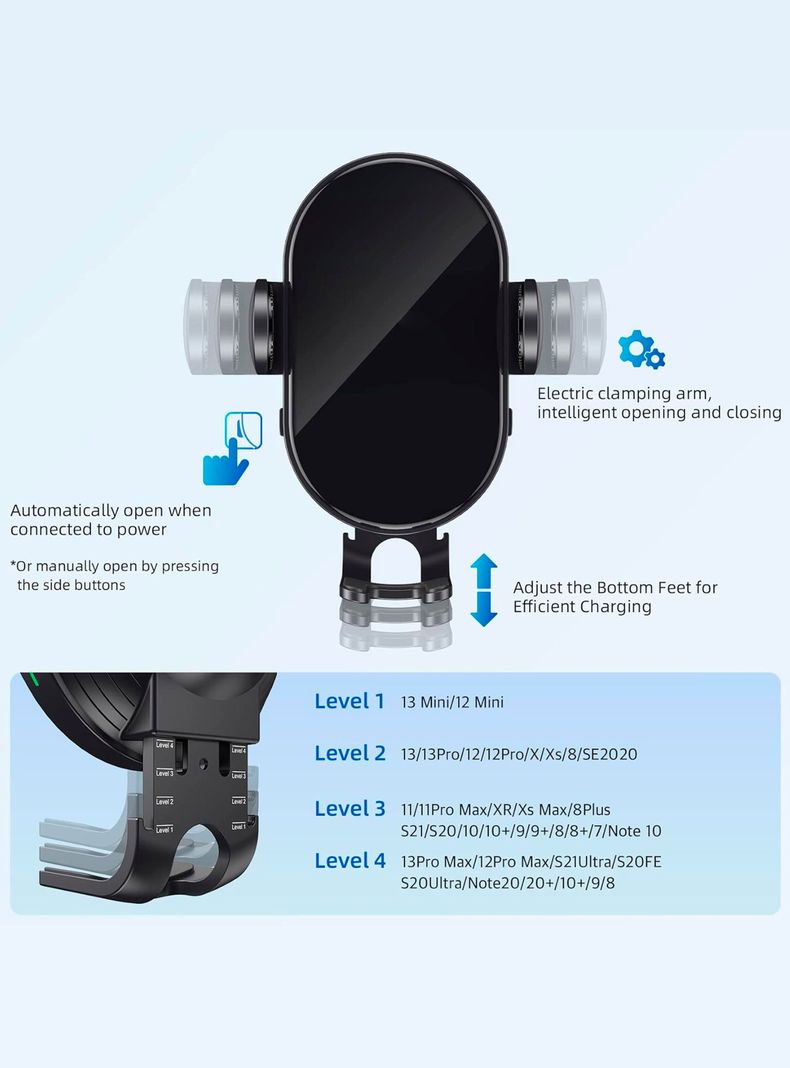 Soporte De Auto Magnetico Carga Inalambrica 15W Xs-2
