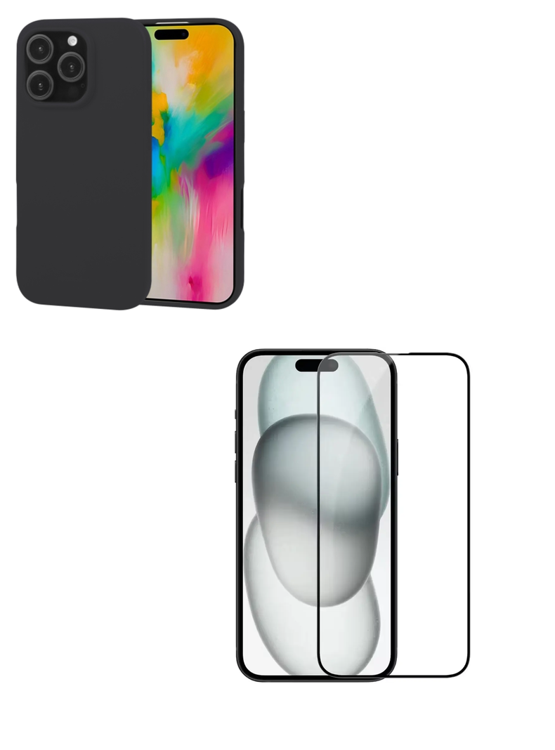 Carcasa Lamina Vidrio Para iPhone 16 Pro Max Negro-0
