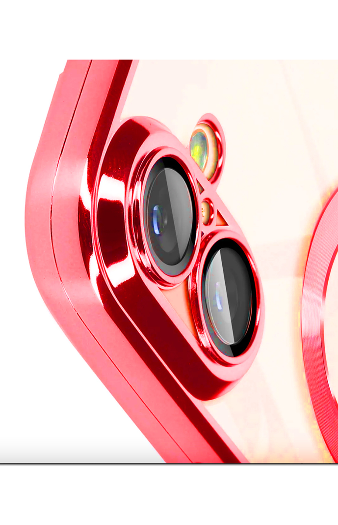 Carcasa Funda Para iPhone 16 Plus Magsafe Metalizada Rojo-1