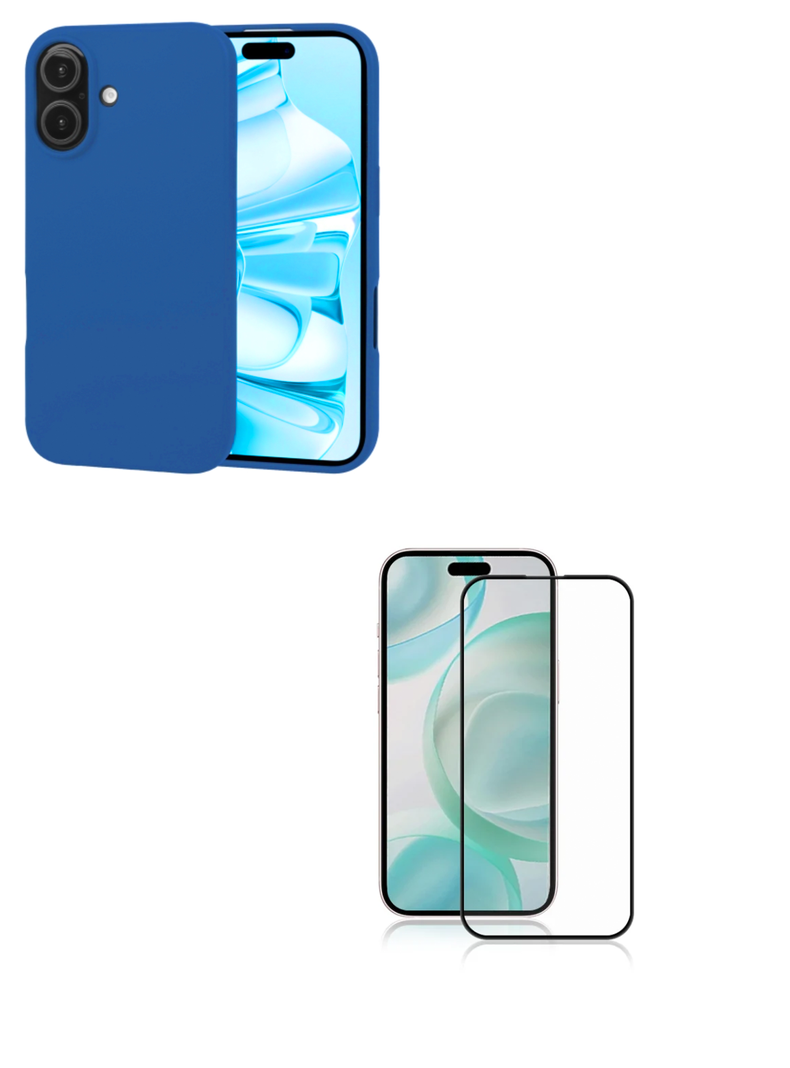 Carcasa Lamina Vidrio Para iPhone 16 Plus Azul-0
