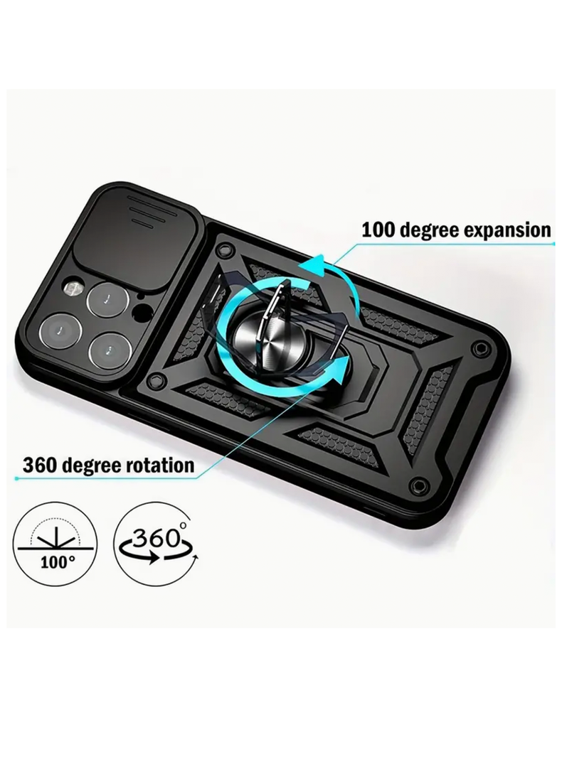 Carcasa Armor Con Anillo Para iPhone 16 Pro Max Colores-1