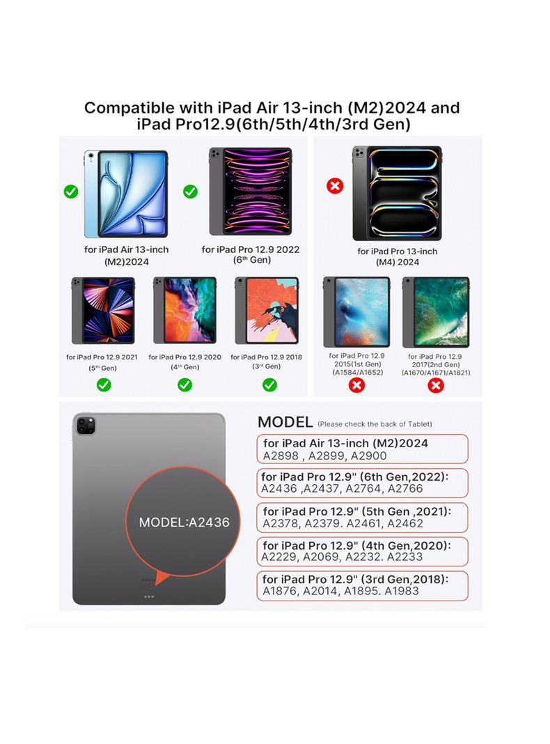Carcasa Funda Smart Cover Para iPad Air 13 M2 2024 Lila-7