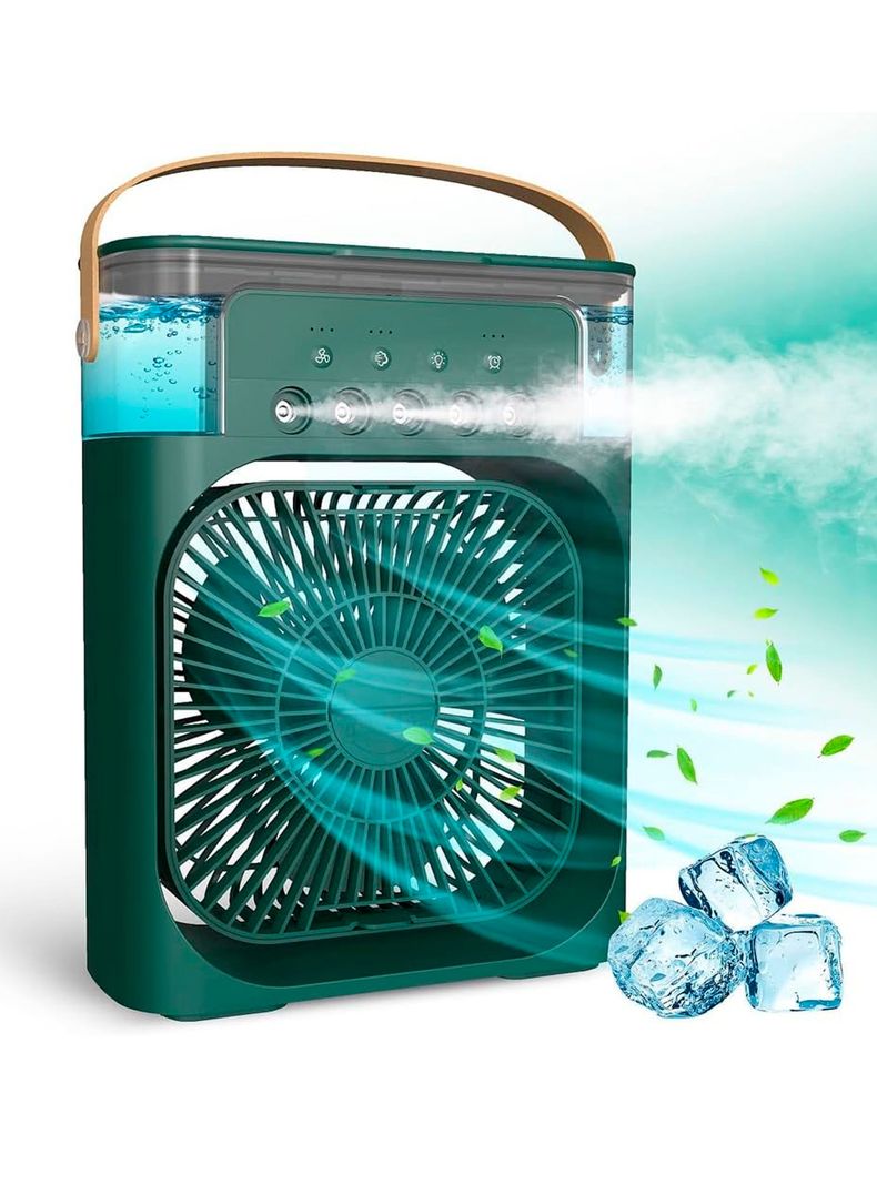 Mini Ventilador Portatil USB Cooling Rociador  Verde-1