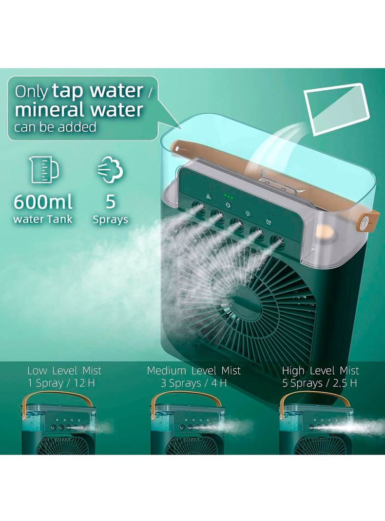 Mini Ventilador Portatil USB Cooling Rociador  Verde-2