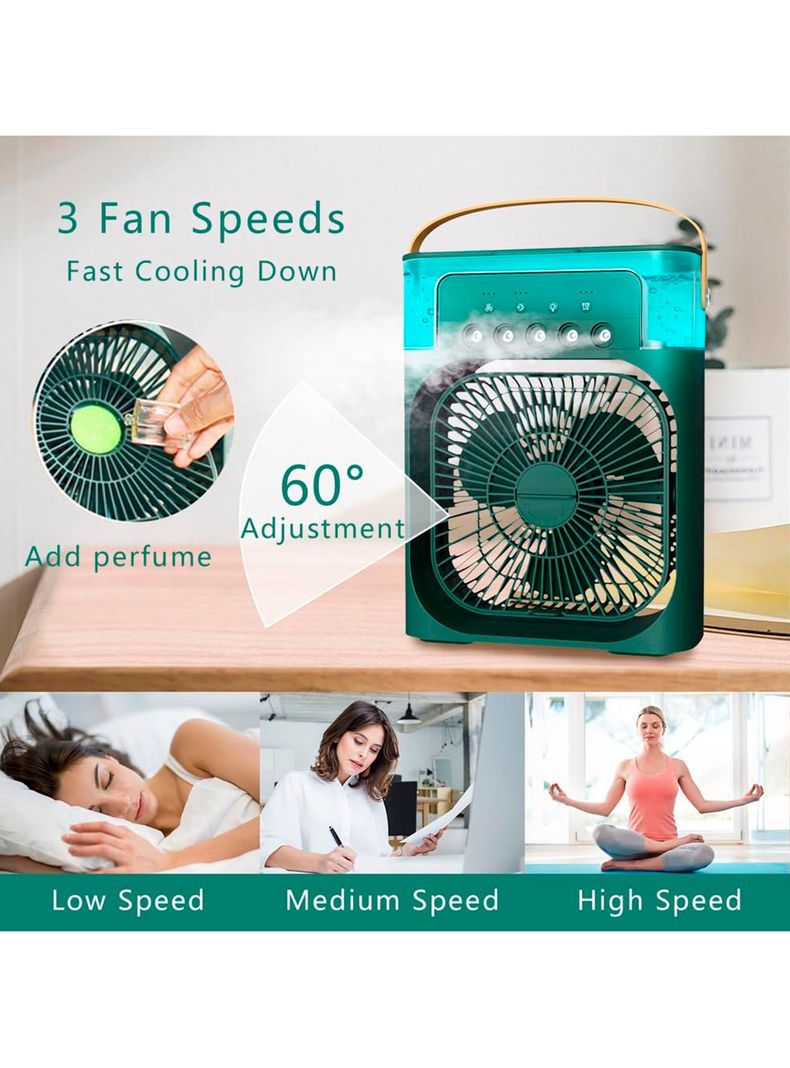Mini Ventilador Portatil USB Cooling Rociador  Verde-3
