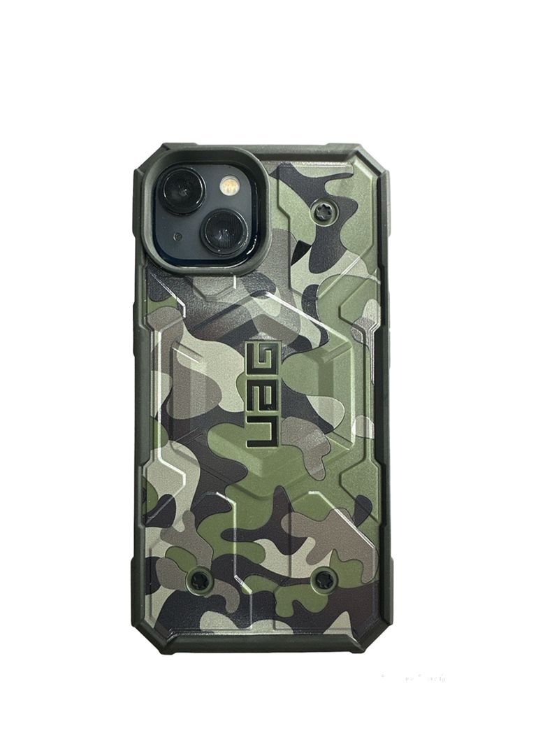 Carcasa Anti golpes AUG Para iPhone 14 13 Militarizada Verde-0