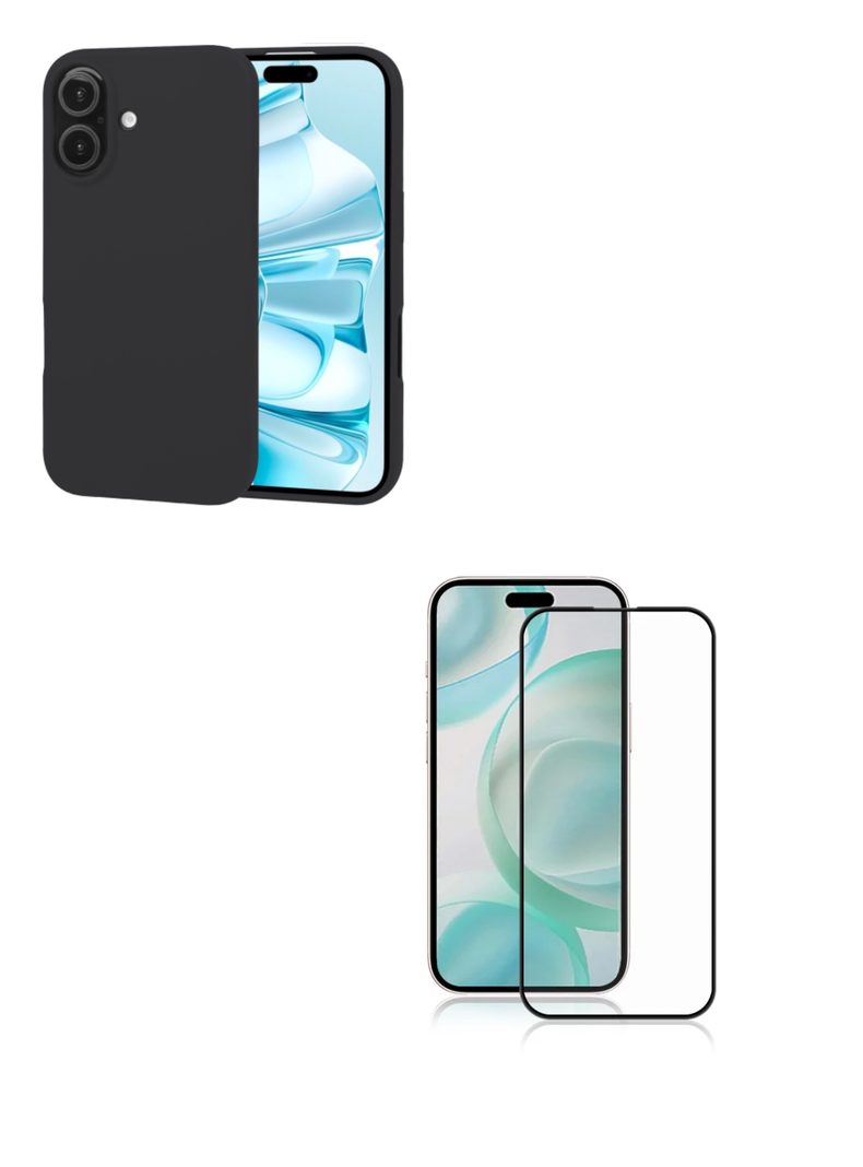 Carcasa Lamina Vidrio Para iPhone 16 Negro-0