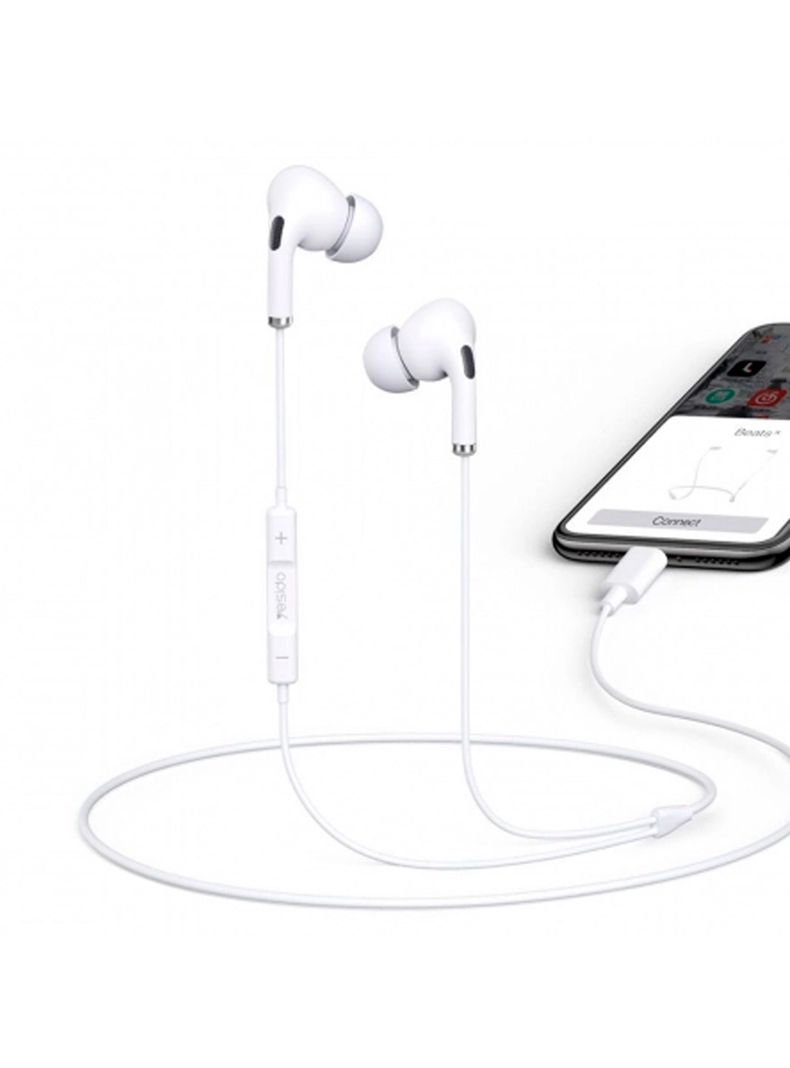 Audífonos Con Cable Compatibles Con Entrada iPhone Blancos-1