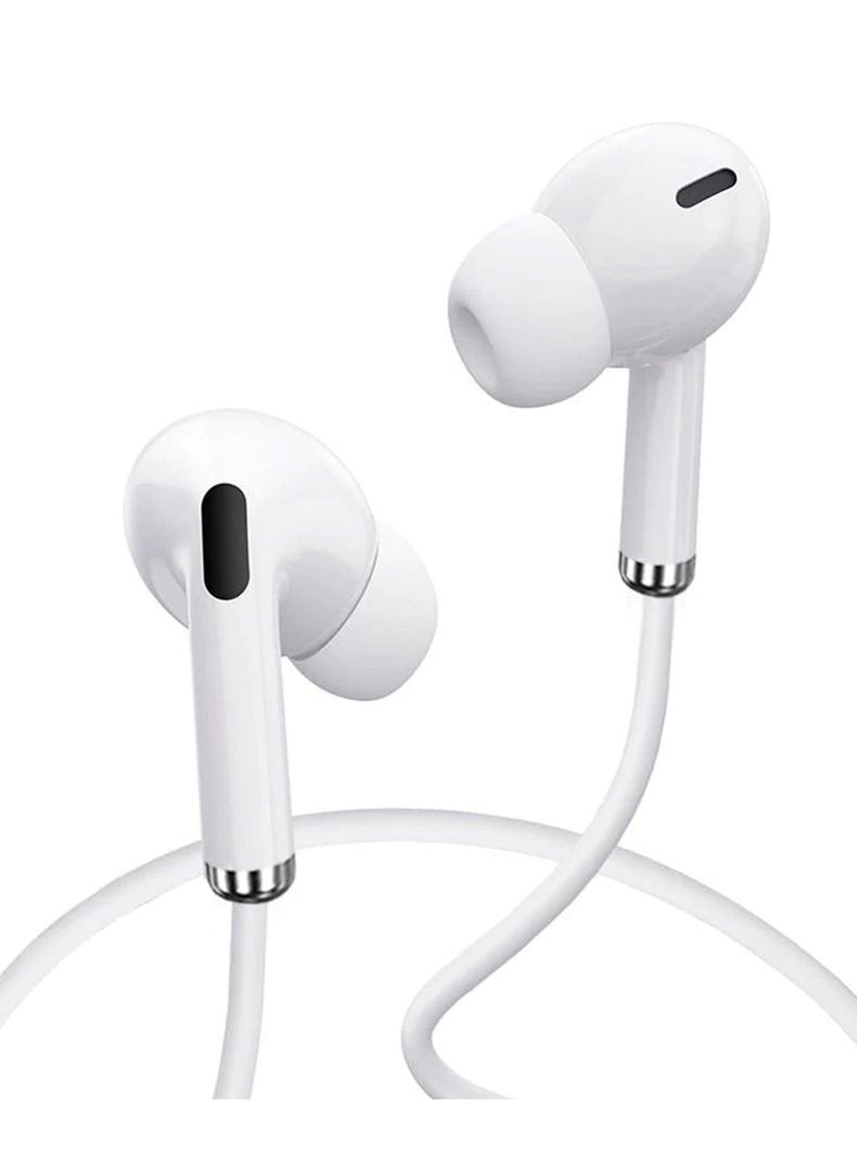 Audífonos Con Cable Compatibles Con Entrada iPhone Blancos-2