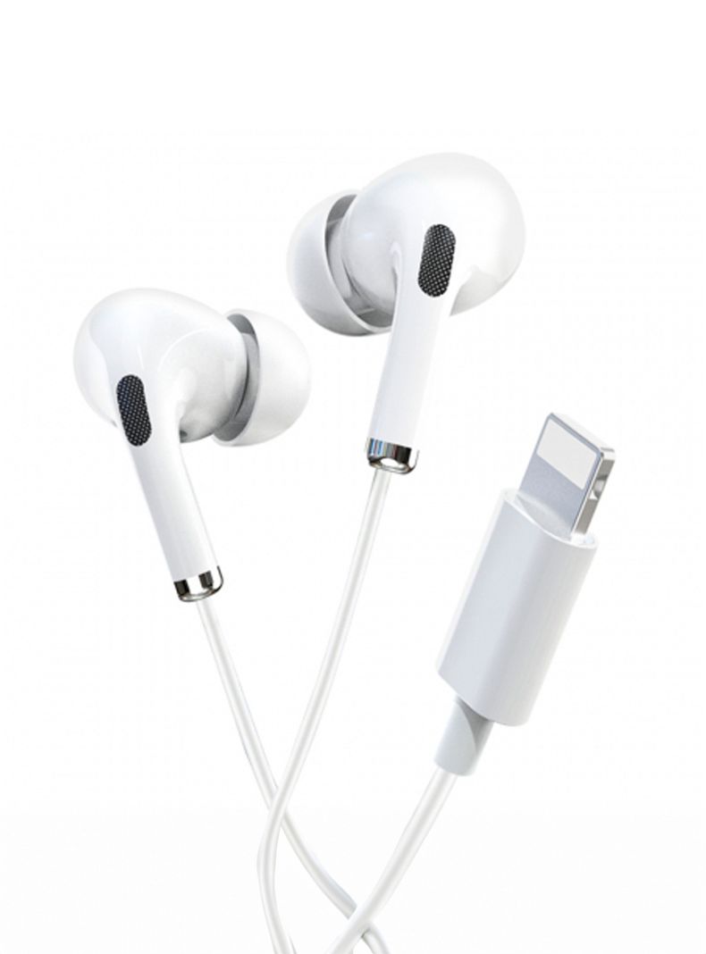 Audífonos Con Cable Compatibles Con Entrada iPhone Blancos-3