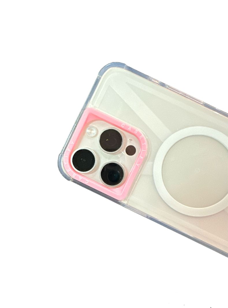 Carcasa Tipo Magsafe Casefity Para iPhone 11 Borde Rosado-2