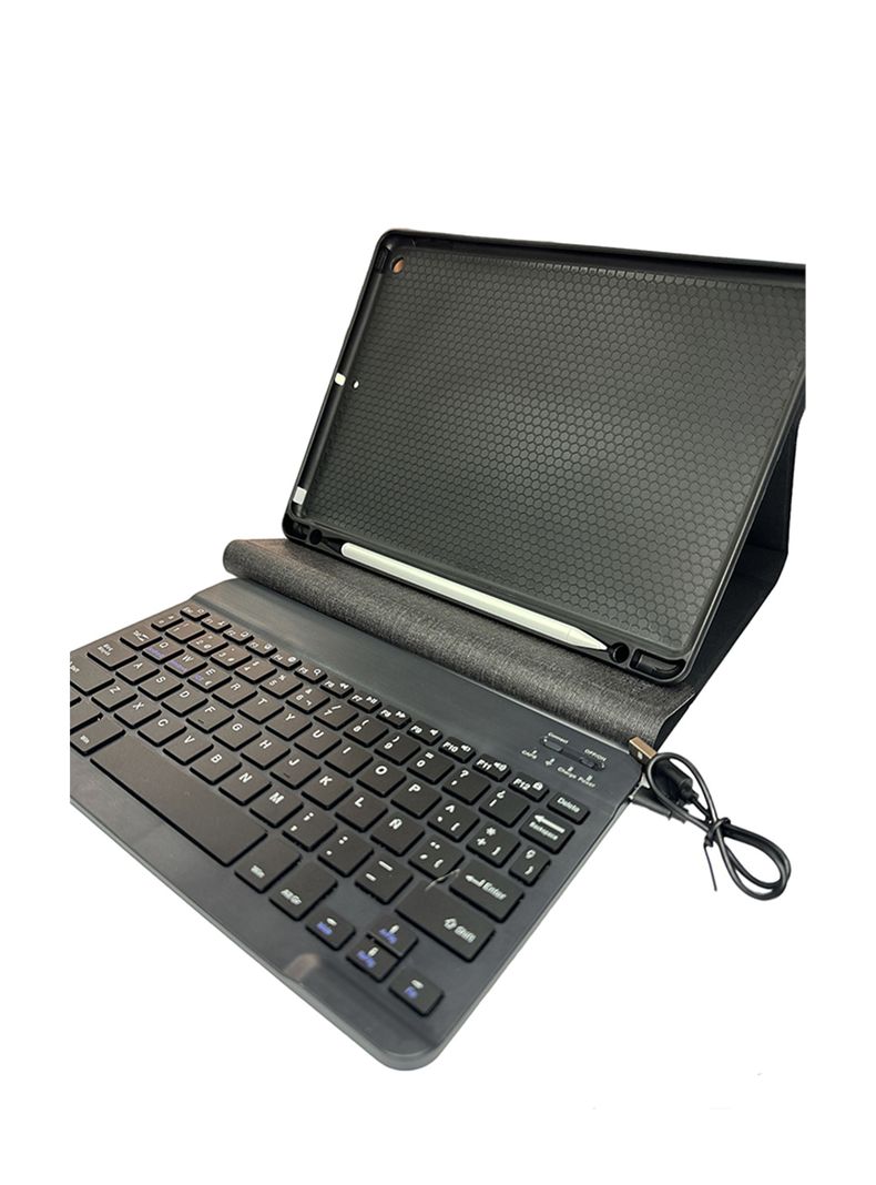Funda Con Teclado Con Ñ Para iPad 9.7 5ta 6ta Gene Ranura-0