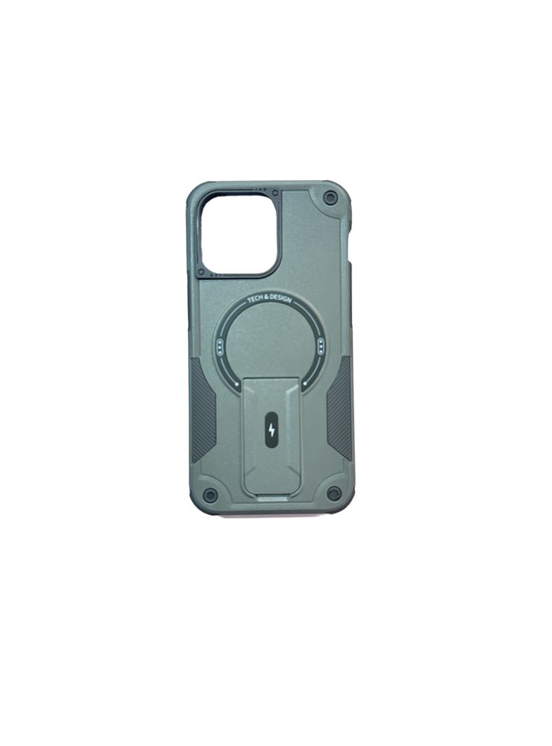 Carcasa Tipo Armor Magsafe Para iPhone 13 14 Gris-0