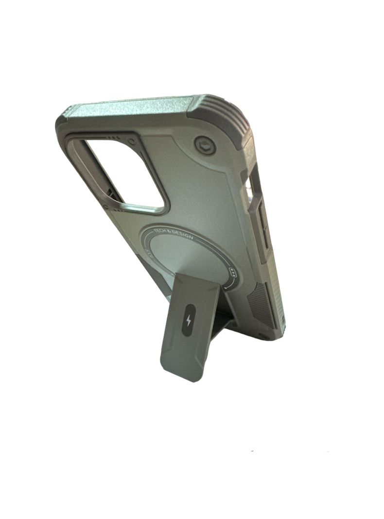 Carcasa Tipo Armor Magsafe Para iPhone 13 14 Gris-3