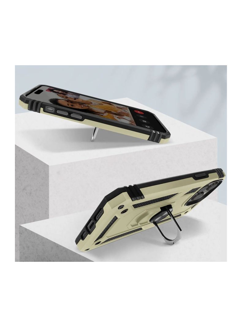 Carcasa Para iPhone 15 Pro Max Con Anillo Soporte Gris-2