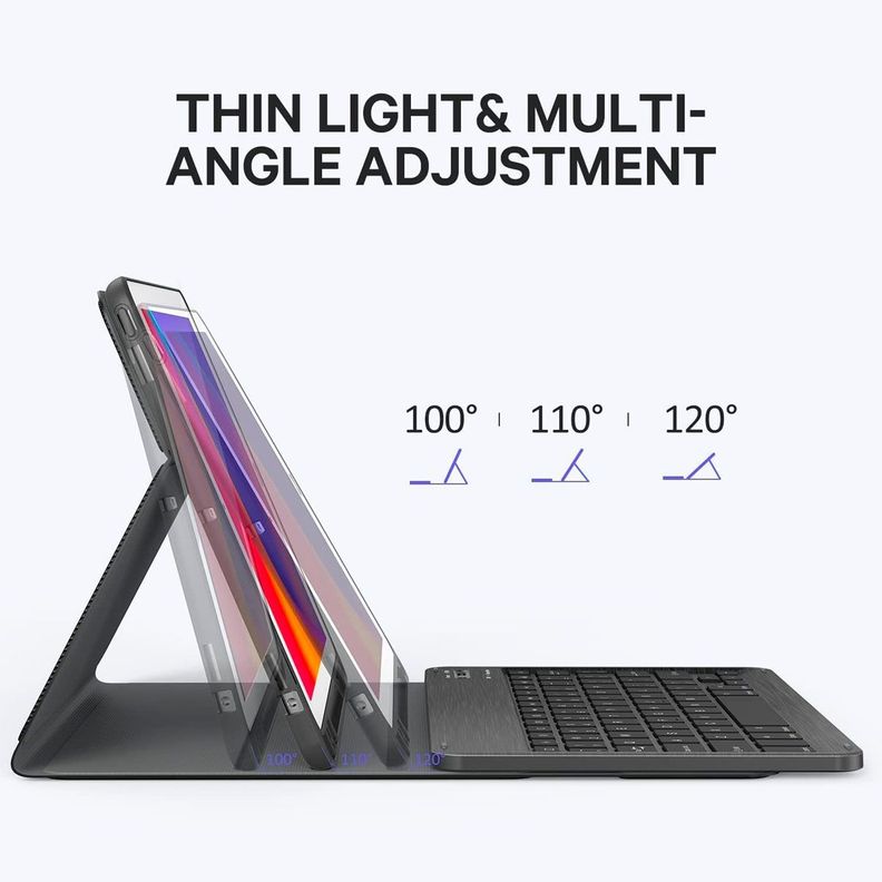 Funda Con Teclado Con Ñ Para iPad Air 10.9 4 5ta Bt Rosado-3