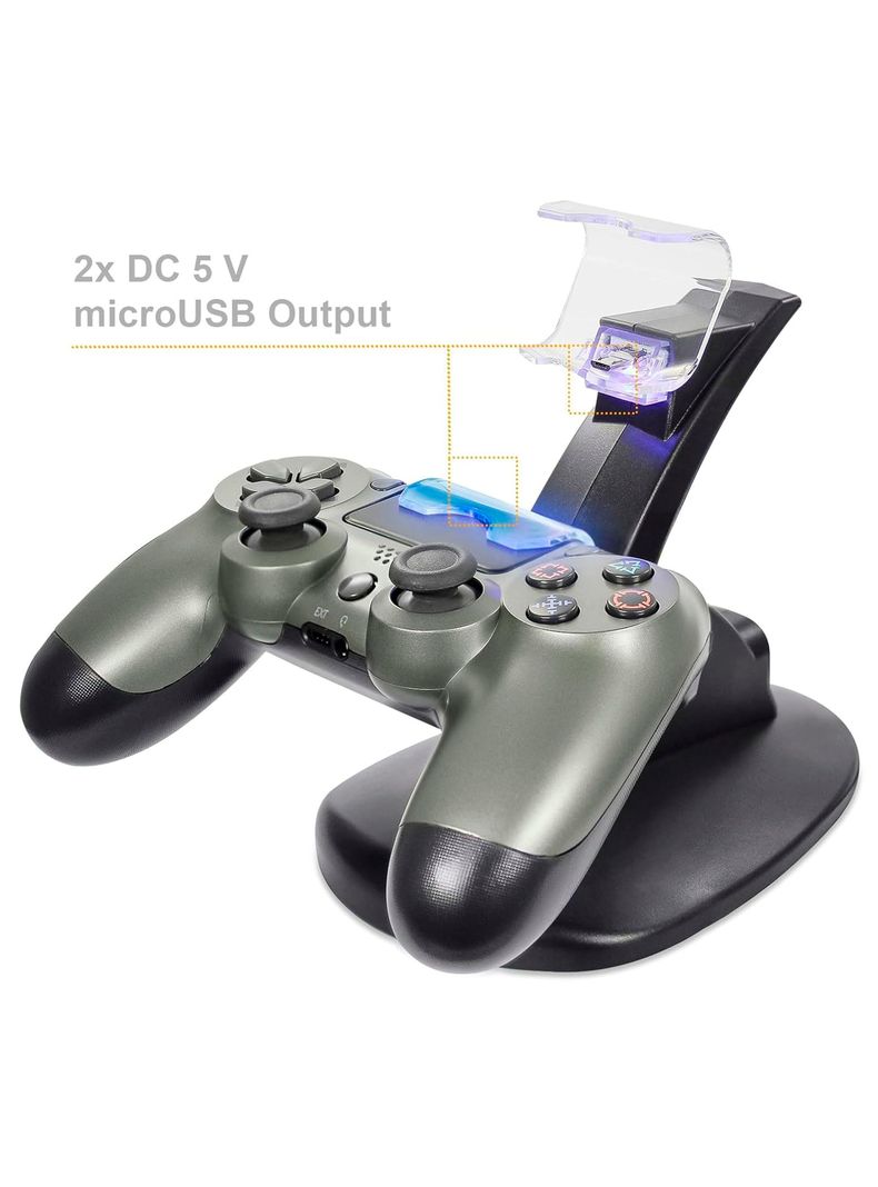 Cargador Dual Ultra Rápido Compatible Con Cable Ps4 1000mA-2