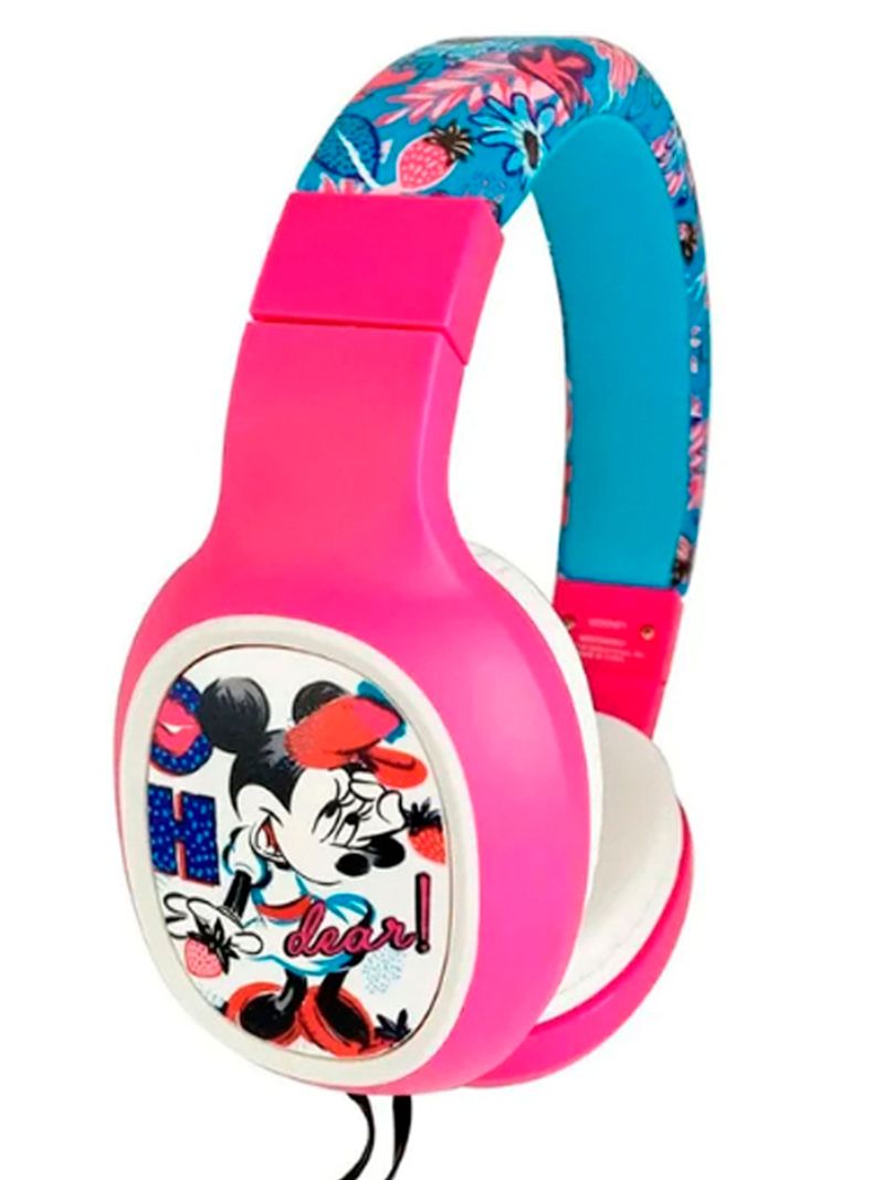 Audifonos Estereo Con Cable Y Microfono Diseño Disney Fucsia-0