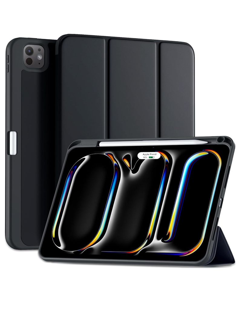 Funda Smart Cover Para iPad Pro 11 M4 2024 Con Ranura Negro-0