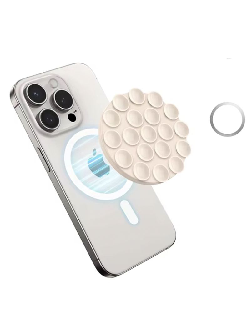 Soporte De Silicona Magnetico Para Carcasa Celular Blanco-0