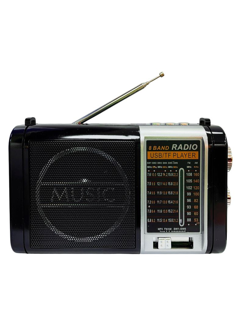 Radio Portatil 5W Recargable USB Con Linterna Tenolab TL638 Negro
