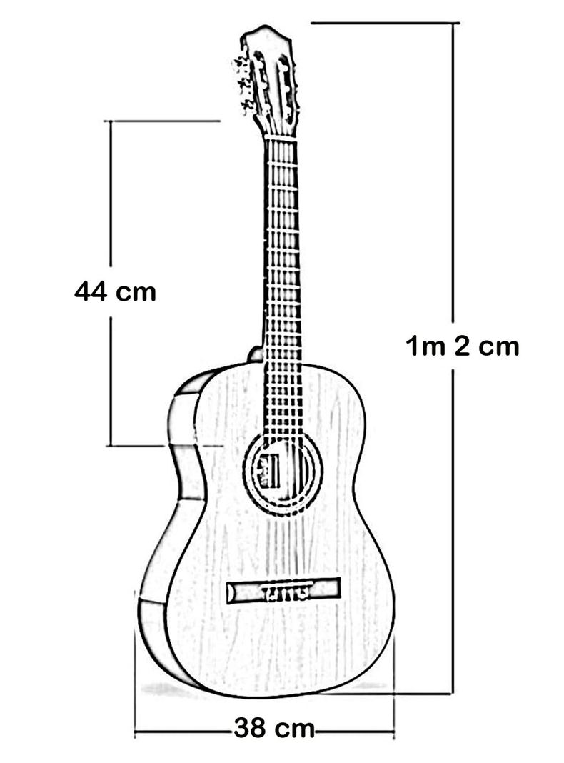 Guitarra Clasica Grande 39 Pulgadas Madera Con Funda Hendrix-2
