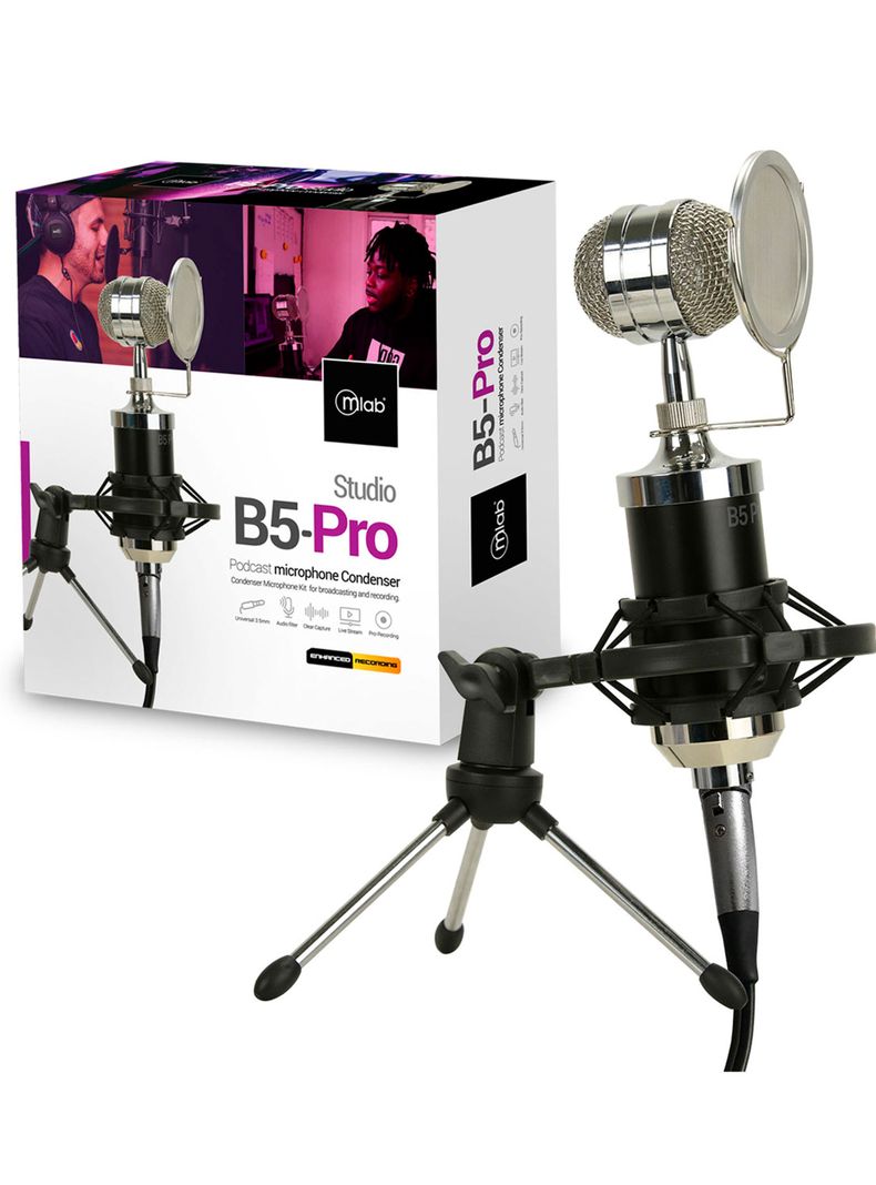 Kit Micrófono Condensador B5-Pro Studio 9060 Negro-1