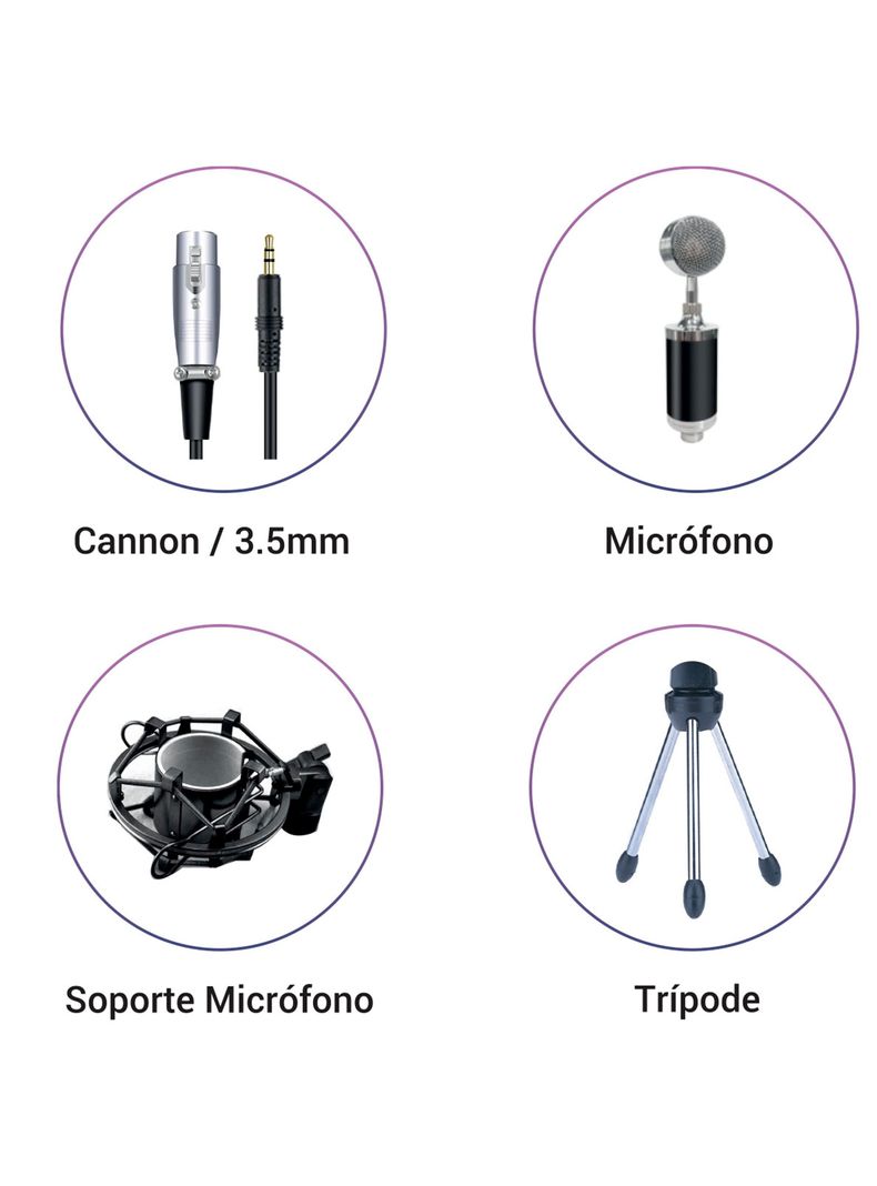 Kit Micrófono Condensador B5-Pro Studio 9060 Negro-2