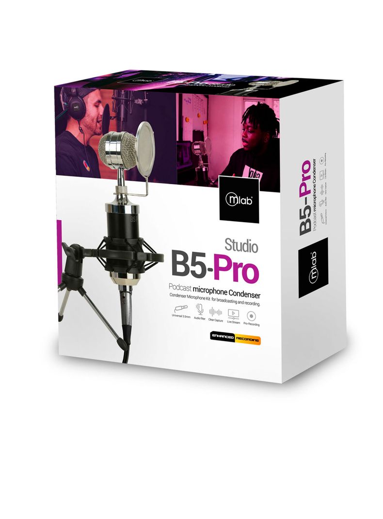 Kit Micrófono Condensador B5-Pro Studio 9060 Negro-3