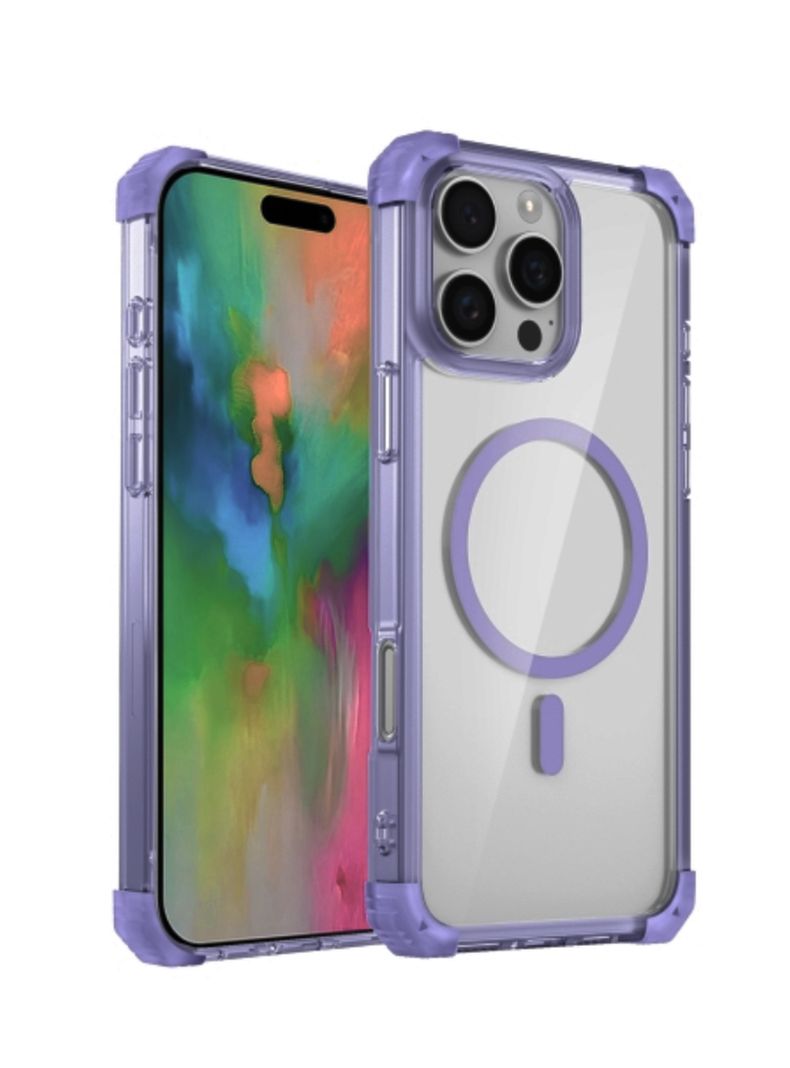Carcasa Clear Para iPhone 16 Pro Max Magsafe Morada-0