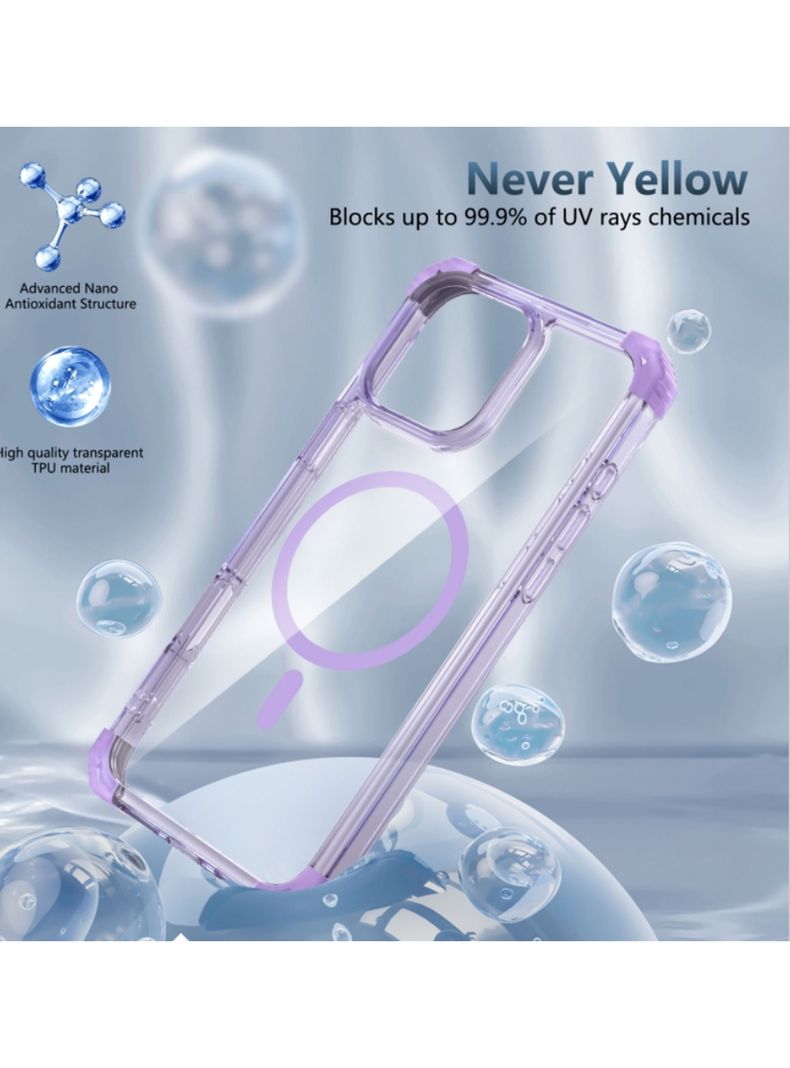 Carcasa Clear Para iPhone 16 Pro Max Magsafe Morada-2