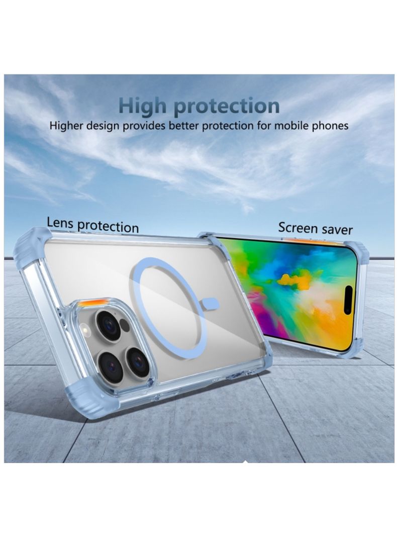 Carcasa Clear Para iPhone 16 Pro Max Magsafe Morada-3