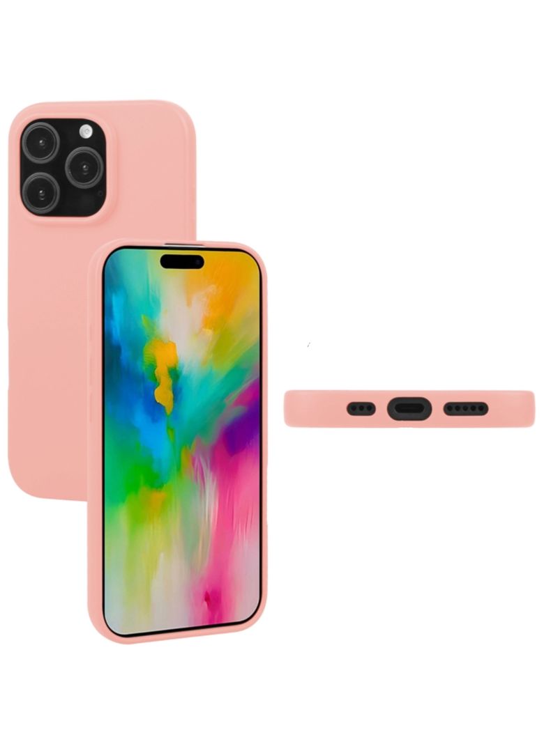 Carcasa Para iPhone 16 Pro Max Goma Rosado-1