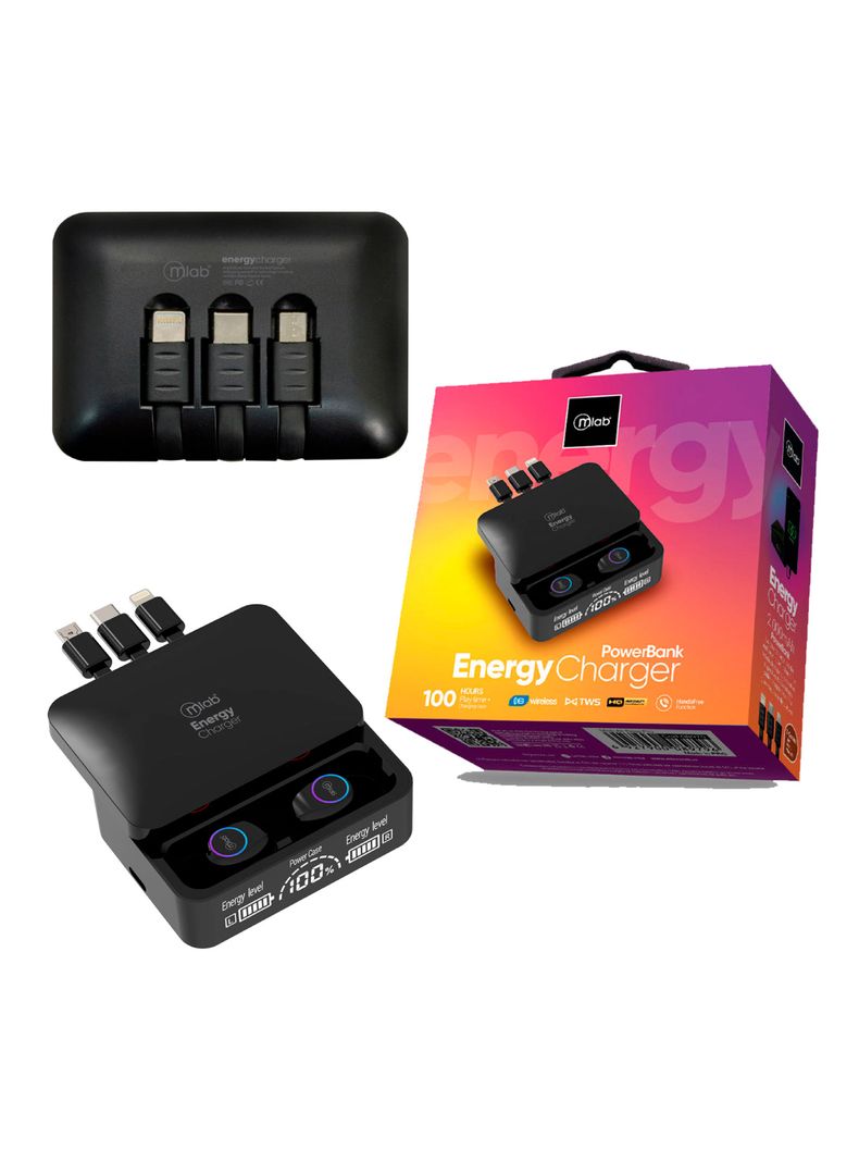 Audifonos Inalambrico Bluetooth Con Powerbank 2000mah Energy-2