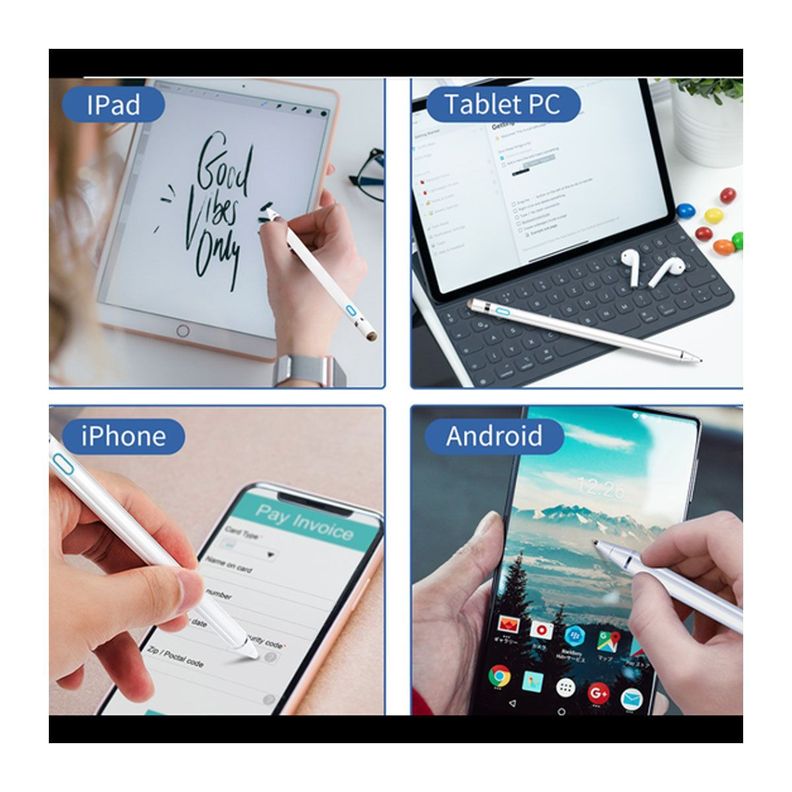 Lapiz Touch 2 en 1 Doble Cabecera Universal Tablet 1413-2