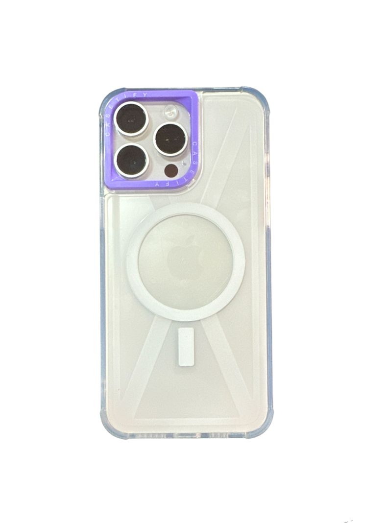 Carcasa Tipo Casefity Para iPhone 13 14 15 Borde Lila-0