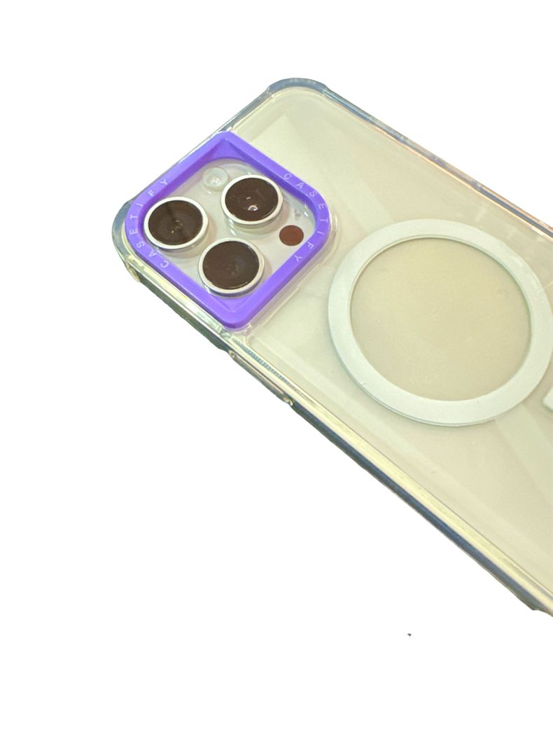 Carcasa Tipo Casefity Para iPhone 13 14 15 Borde Lila-1