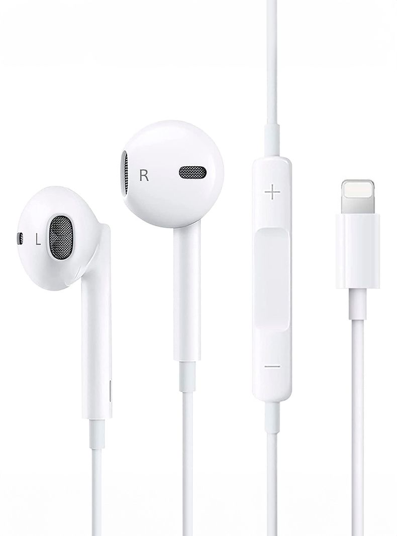Audífonos Con Cable Compatibles Con Entrada iPhone Sin Gomas-0